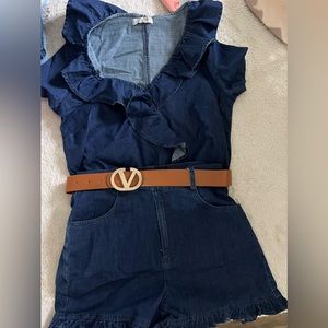 Women Jean dress short set